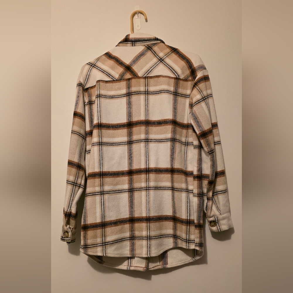 Plaid Button-Up Shacket - Picture 2 of 3